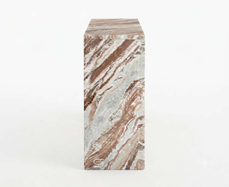 Travertine Horizon Bridge Console Table