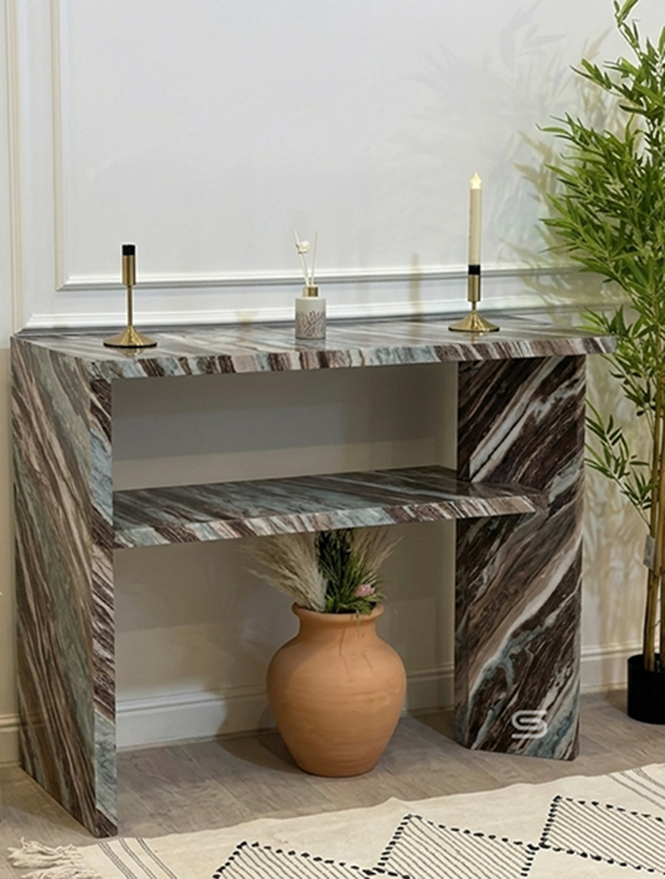 Nexus Asymmetric Marble Console Table