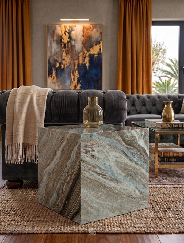 Cubrix Marble Side Table