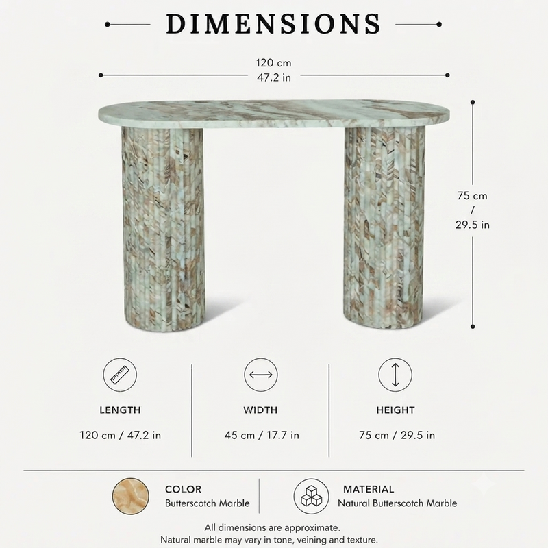 Siena Fluted Double-Pedestal Console Table