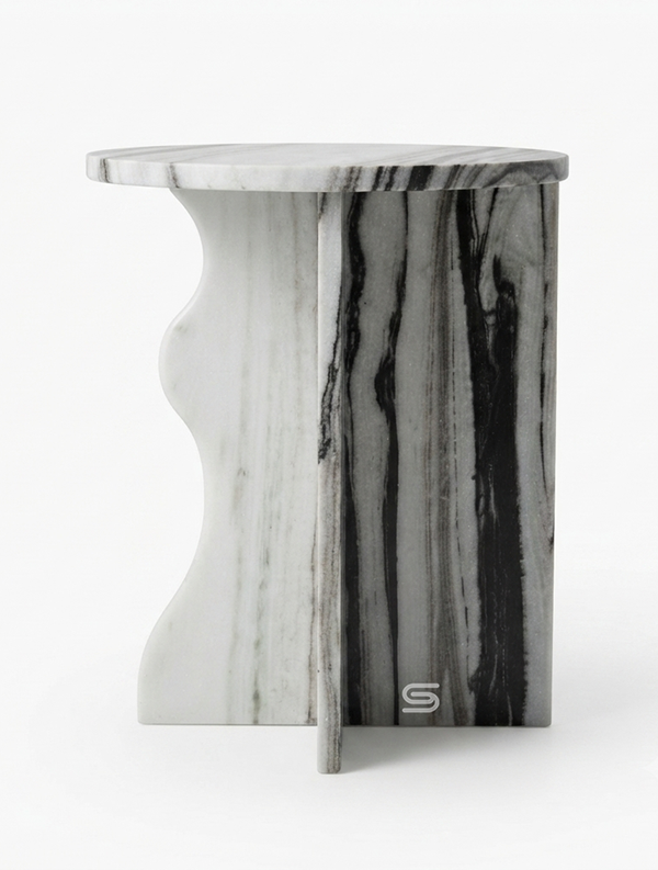 Elysian Black & White Veined Side Table