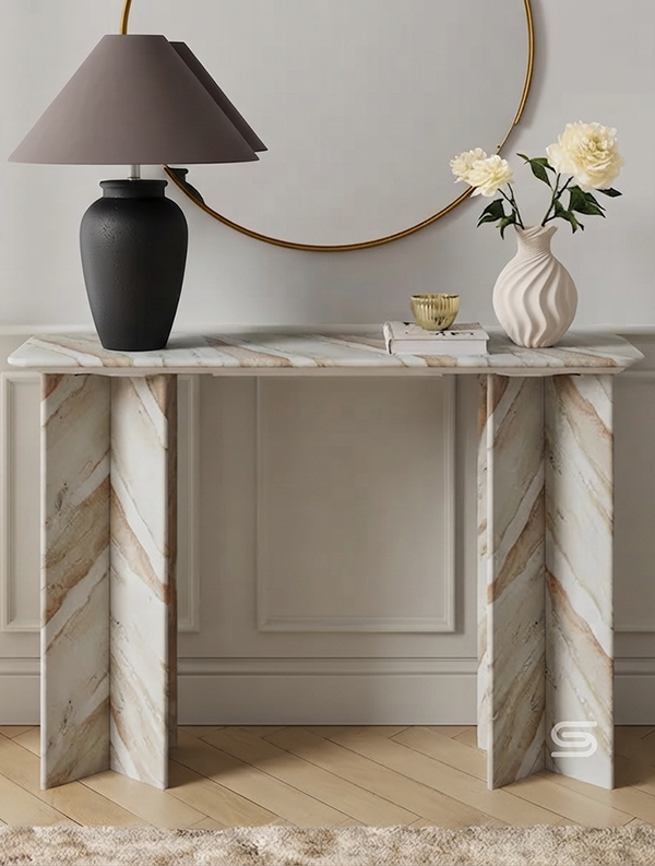 Vanguard Cross-Legged Stone Console Table