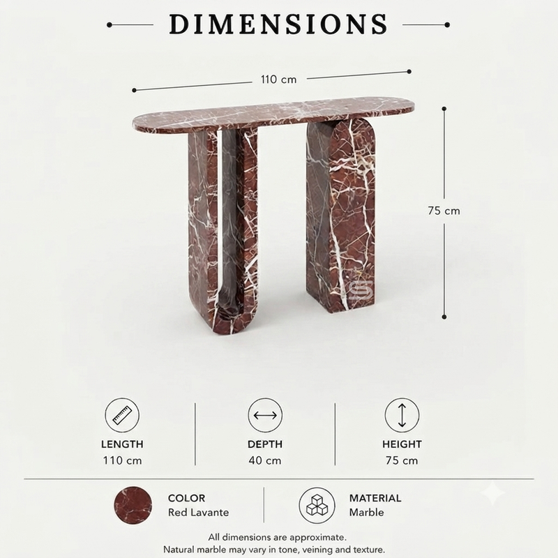 The Marquina Red Geometric Console