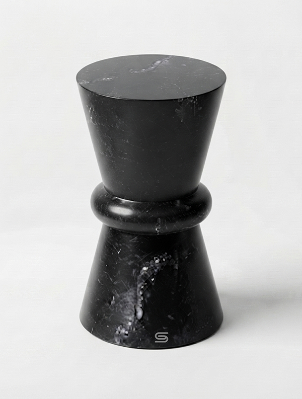 Luna Black Marble Accent Piece Side Table