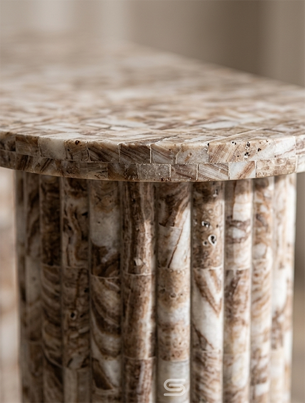 Siena Fluted Double-Pedestal Console Table