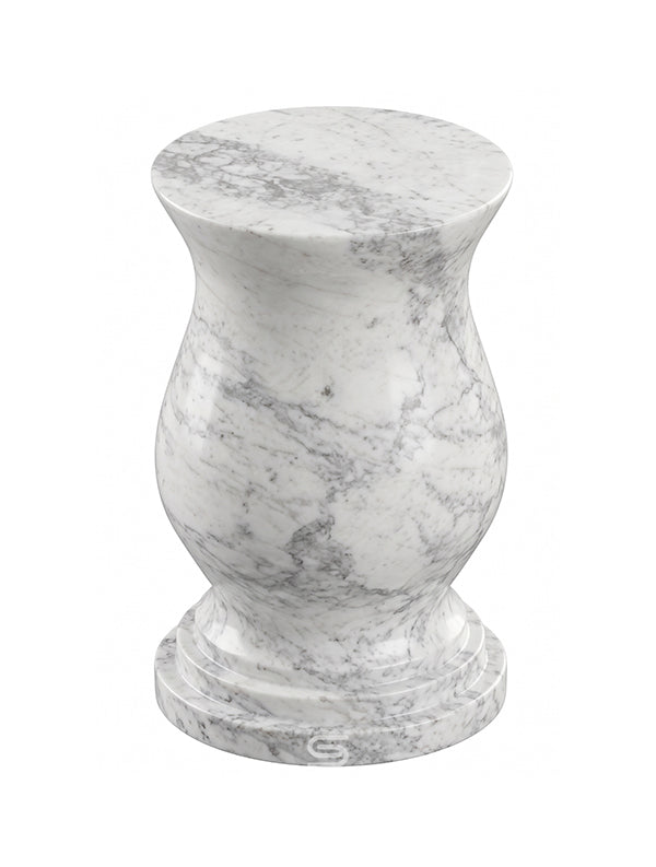 Virello White Marble Side Table