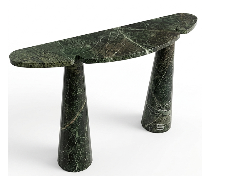 The Conic Green Stone Console Table