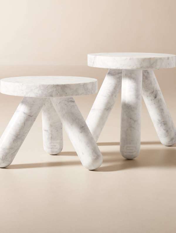 Jaxx Marble Side Tables Set Of 2