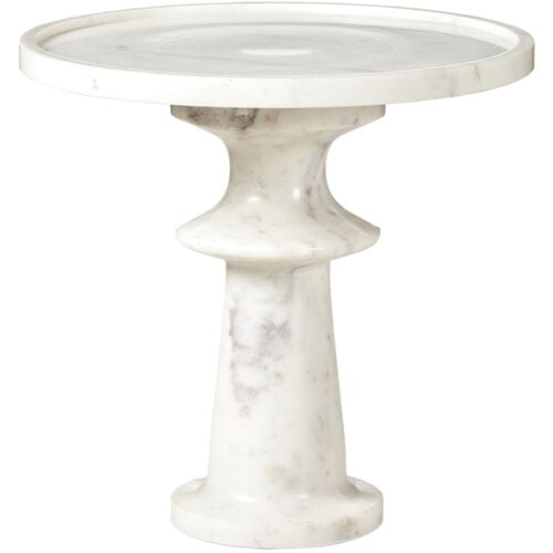 Sculpt Marble Pedestal Table