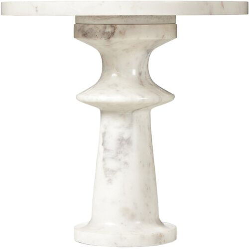 Sculpt Marble Pedestal Table