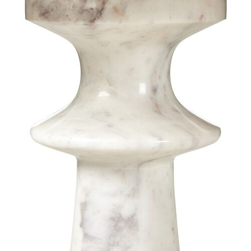Sculpt Marble Pedestal Table