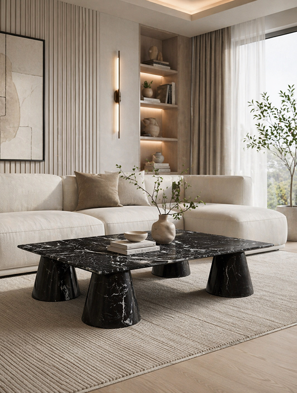 Noir Atlas Marble Coffee Table