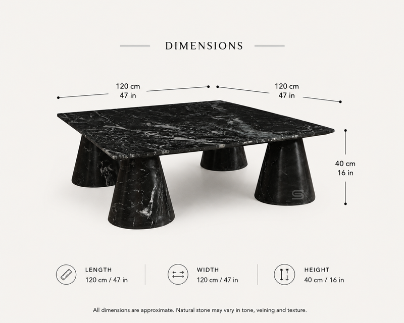 Noir Atlas Marble Coffee Table