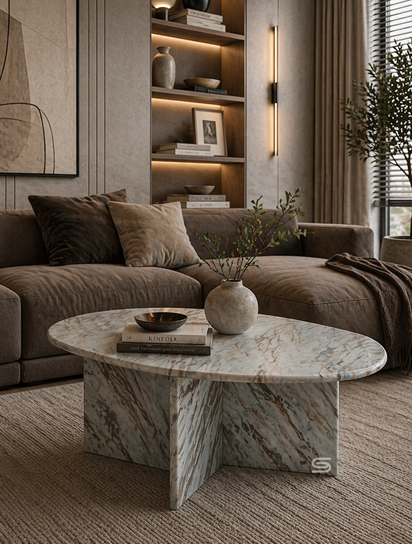 Torino Butterscotch Marble Coffee Table