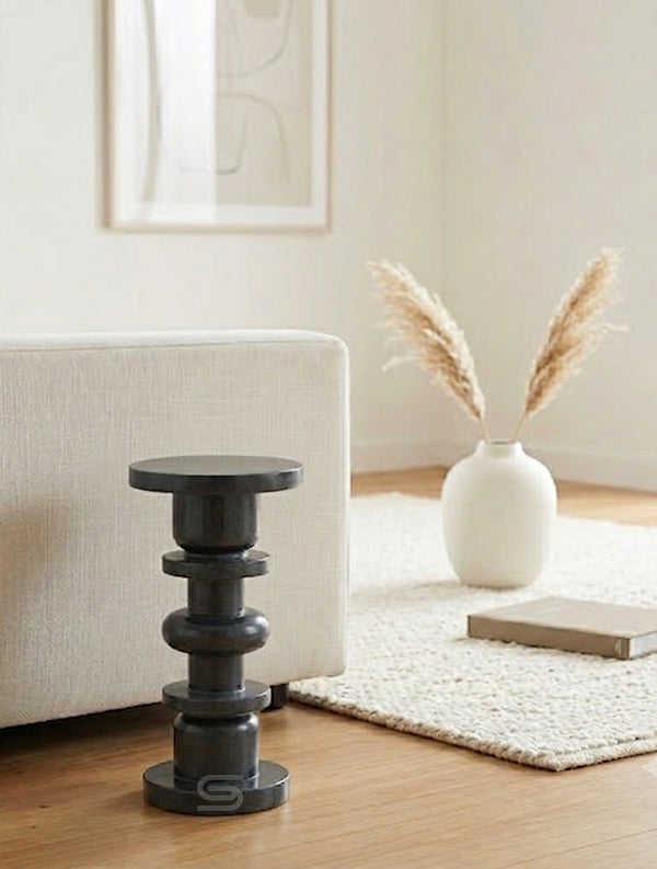 Noiris Black Marble Side Table