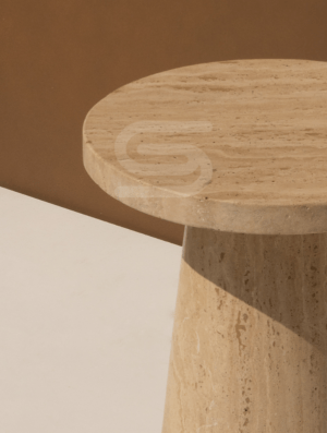 Cono Classic Travertine Side Table - Image 2
