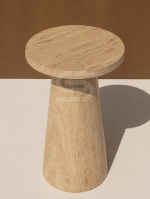 Cono Classic Travertine Side Table - Image 4