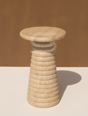 Cono Ringo Travertine Side Table - Image 4