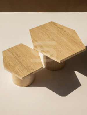 Dew Travertine Coffee Table Set Of 2 - Image 5