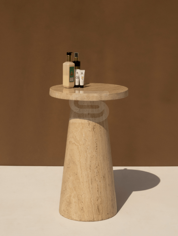 Cono Classic Travertine Side Table