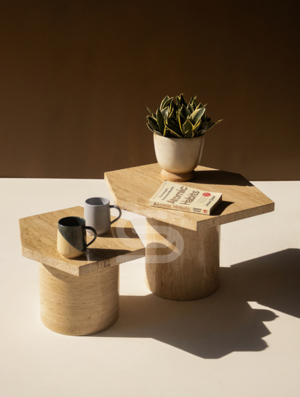 Dew Travertine Coffee Table Set Of 2
