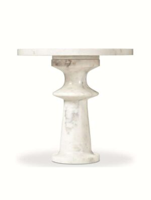 Sculpt Marble Pedestal Table - Image 2