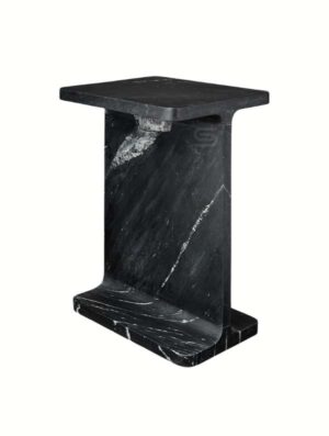 I-Beam Marble Side Table - Image 3