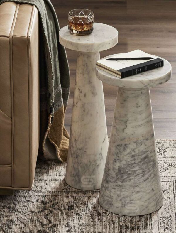 Athena Marble Side Table Set of 2